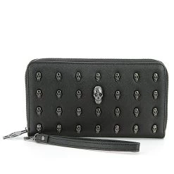 Skull Studs Wallet - Black Vinyl