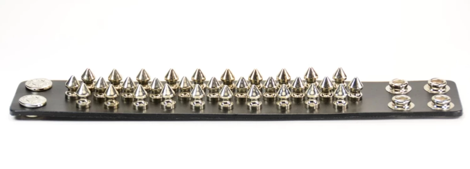 Spiked Bracelet With 3 Rows Of Short Spikes - Image 3