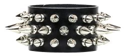 Spiked Bracelet With 3 Rows Of Short & Long Spikes