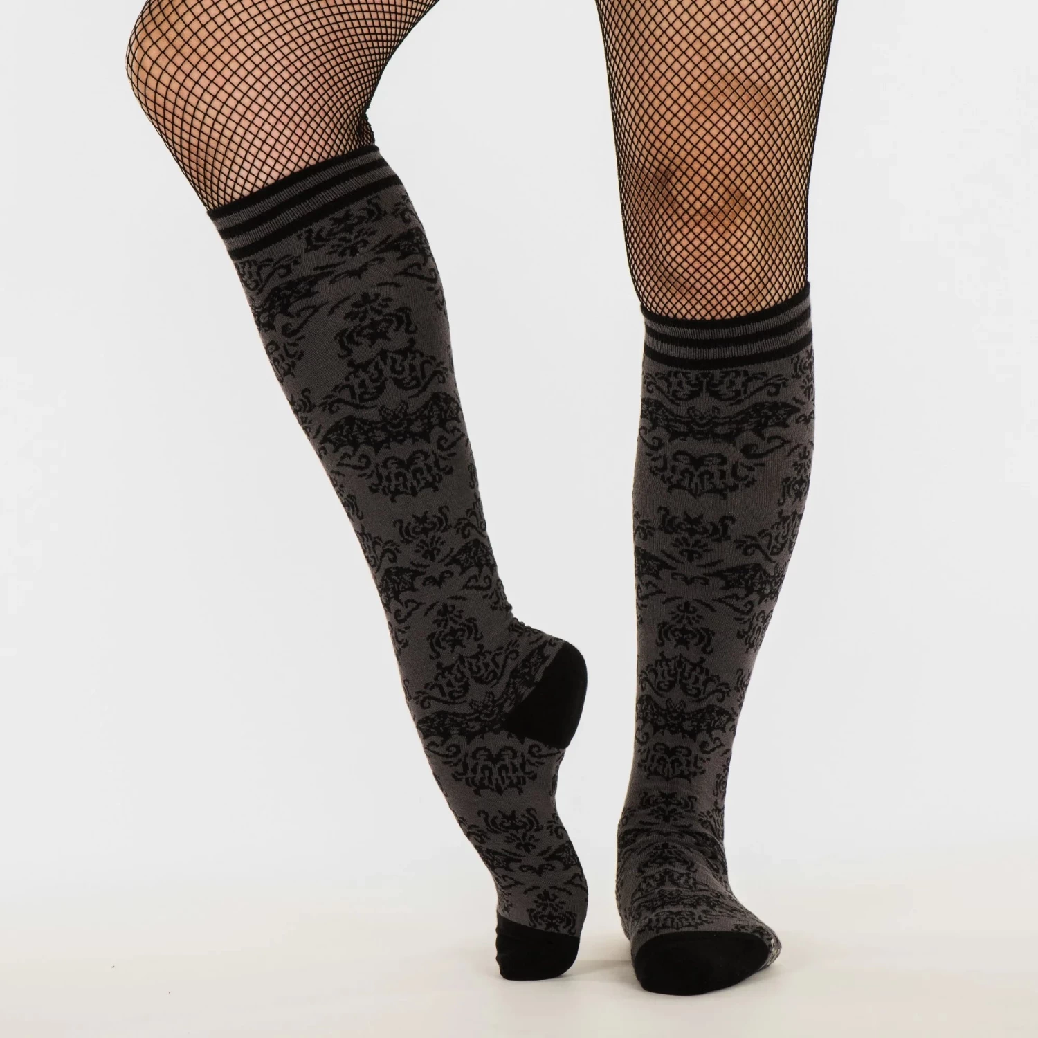 Bat Damask Knee High Socks - Image 4