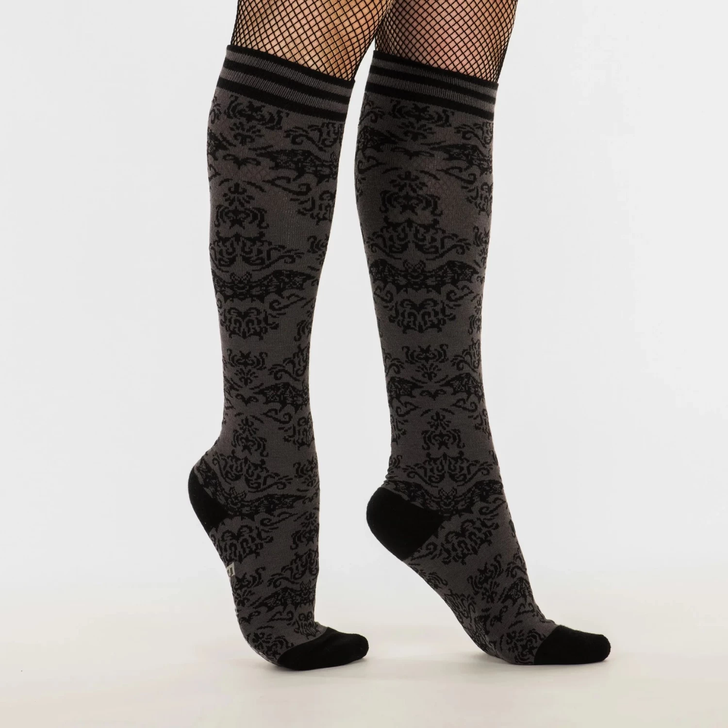 Bat Damask Knee High Socks - Image 3
