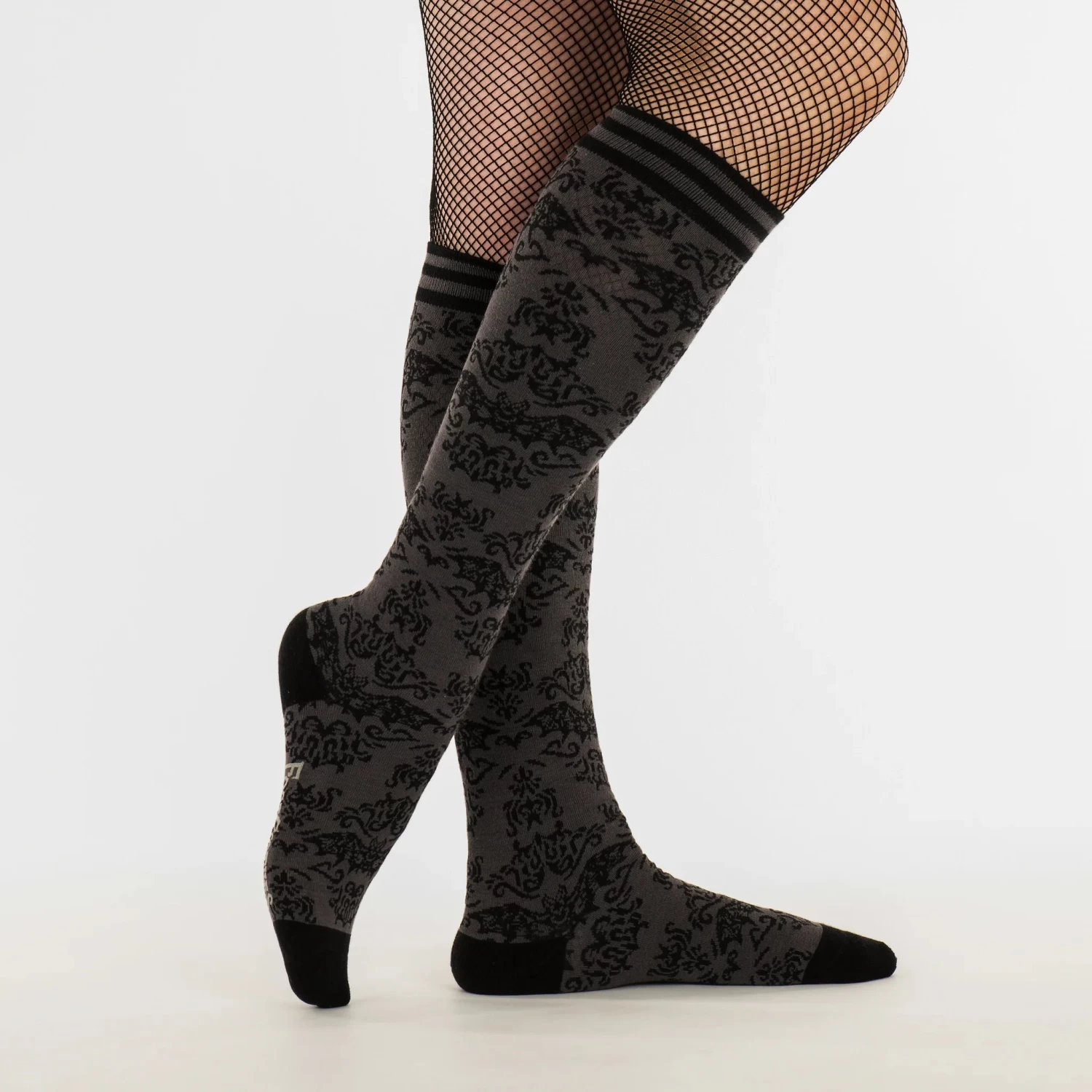 Bat Damask Knee High Socks - Image 2