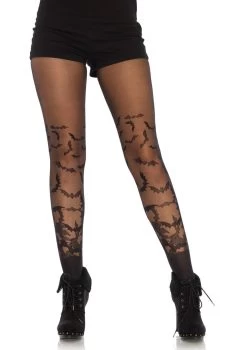 LEG AVENUE Bat Wing Sheer Tights – Black
