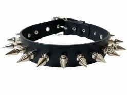 Vegan Leather Choker With 1" Spikes