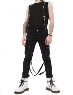 Cross Strap Stretch Jeans