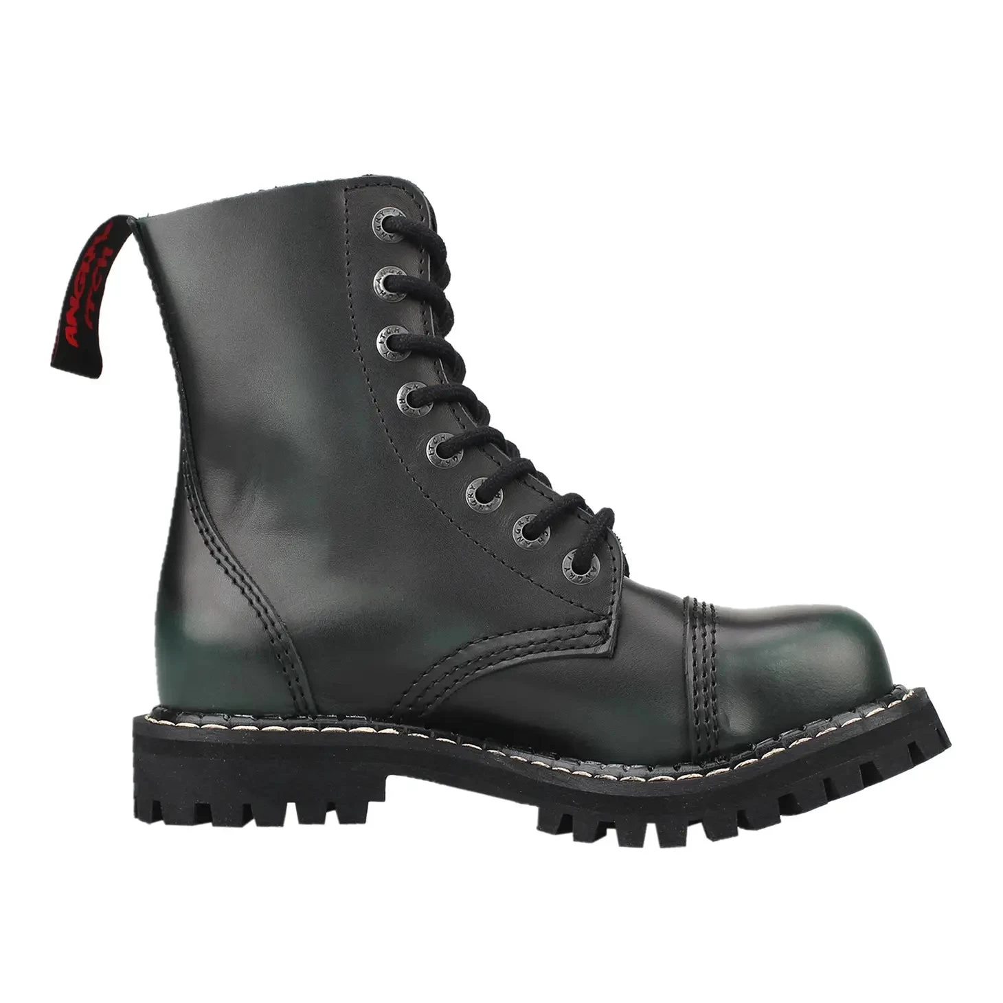 8-Hole - Dark Green Rub-Off Leather Boots - Image 3