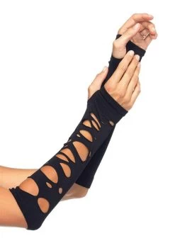 LEG AVENUE Distressed Arm Warmer Gloves