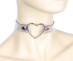 Large Heart Choker - Clear Vinyl