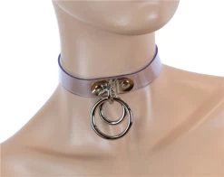 Double Ring Bondage Choker – Clear Vinyl