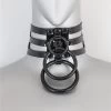 Triple Black Ring Choker - Black Vinyl