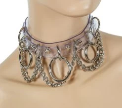 Clear Vinyl 3-Ring Hanging Chain Choker