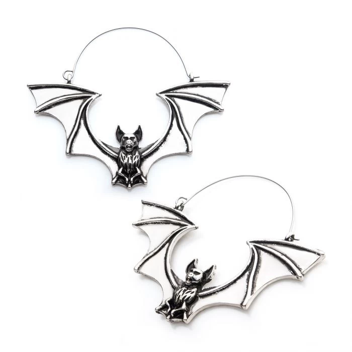 Flying Vampire Bat Plug Hoops - Image 3