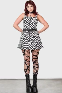Punktured Dress - Black & White