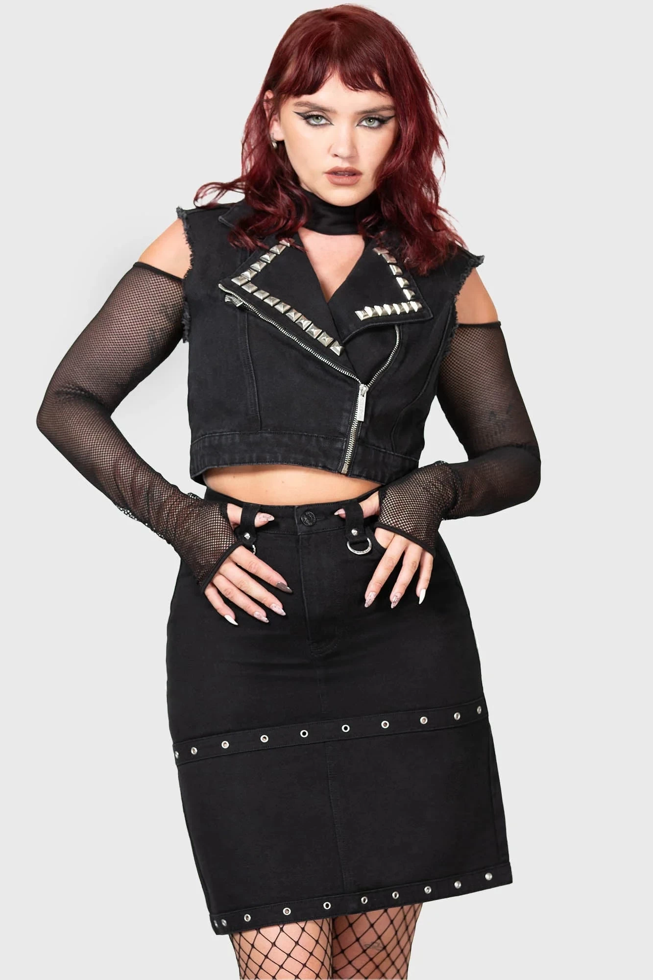 Punktured Skirt - Black - Image 2