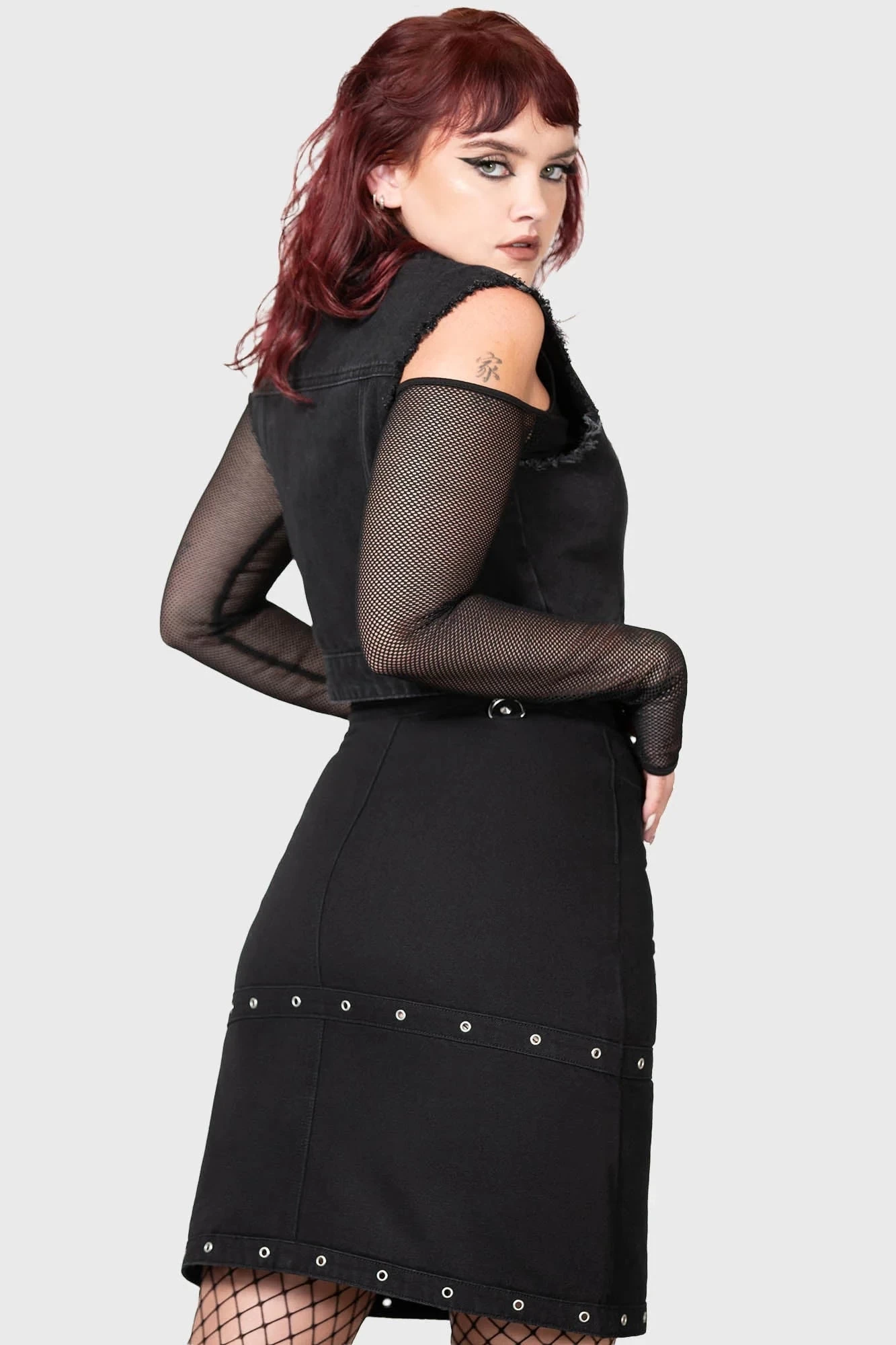 Punktured Skirt - Black - Image 4