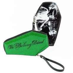 We Belong Dead Glitter Coffin Wallet - Green