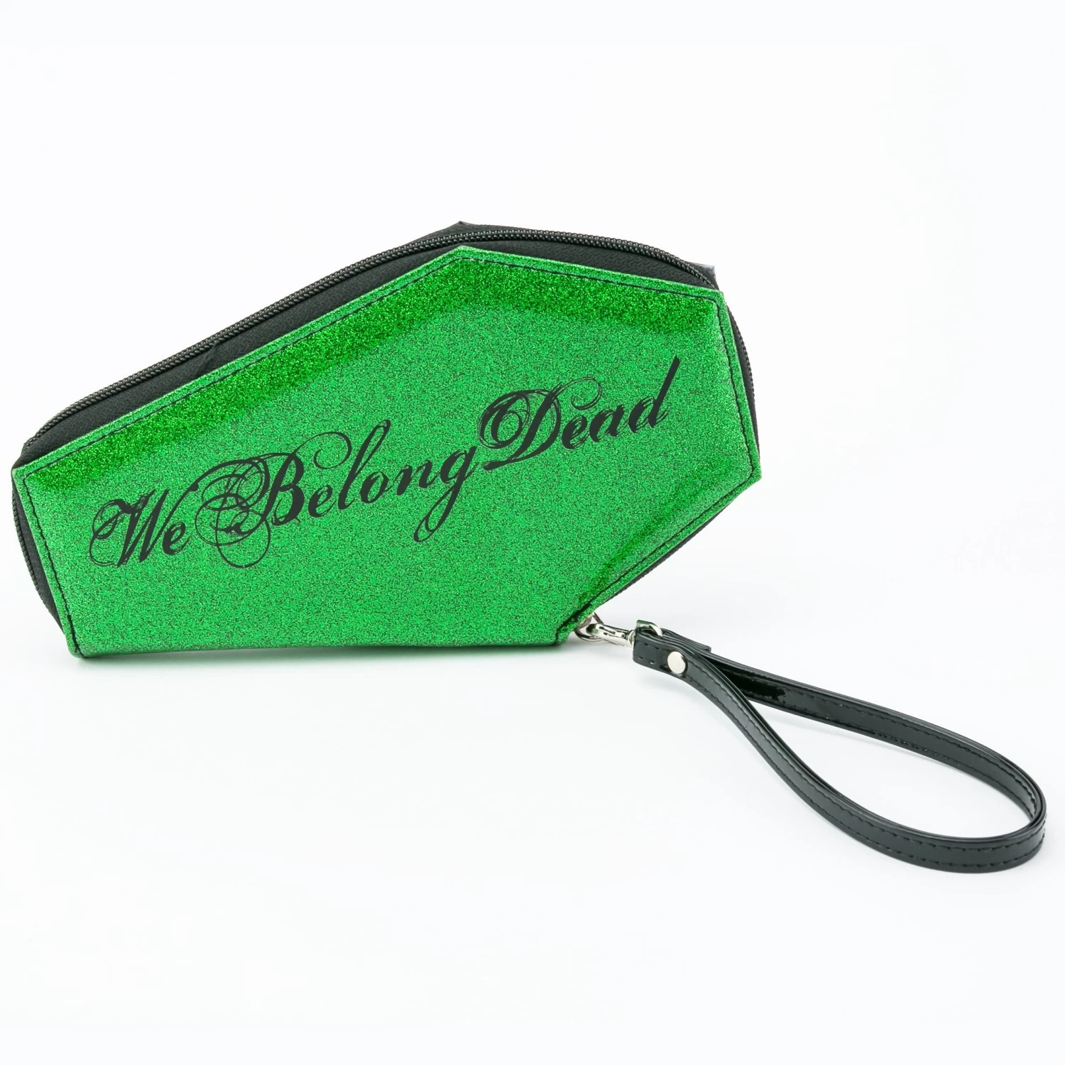 We Belong Dead Glitter Coffin Wallet - Green - Image 3