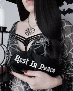 Rest In Peace Silk Sleep Mask - Deathly Tired Black
