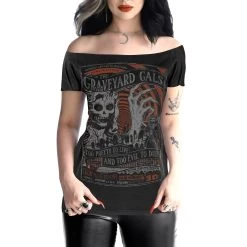 The Graveyard Gals Women's Off-Shoulder Tee