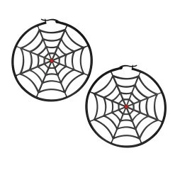 Spiderweb Hoop Earrings - Black