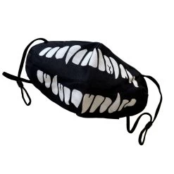 Skeleton Teeth Face Mask In Black