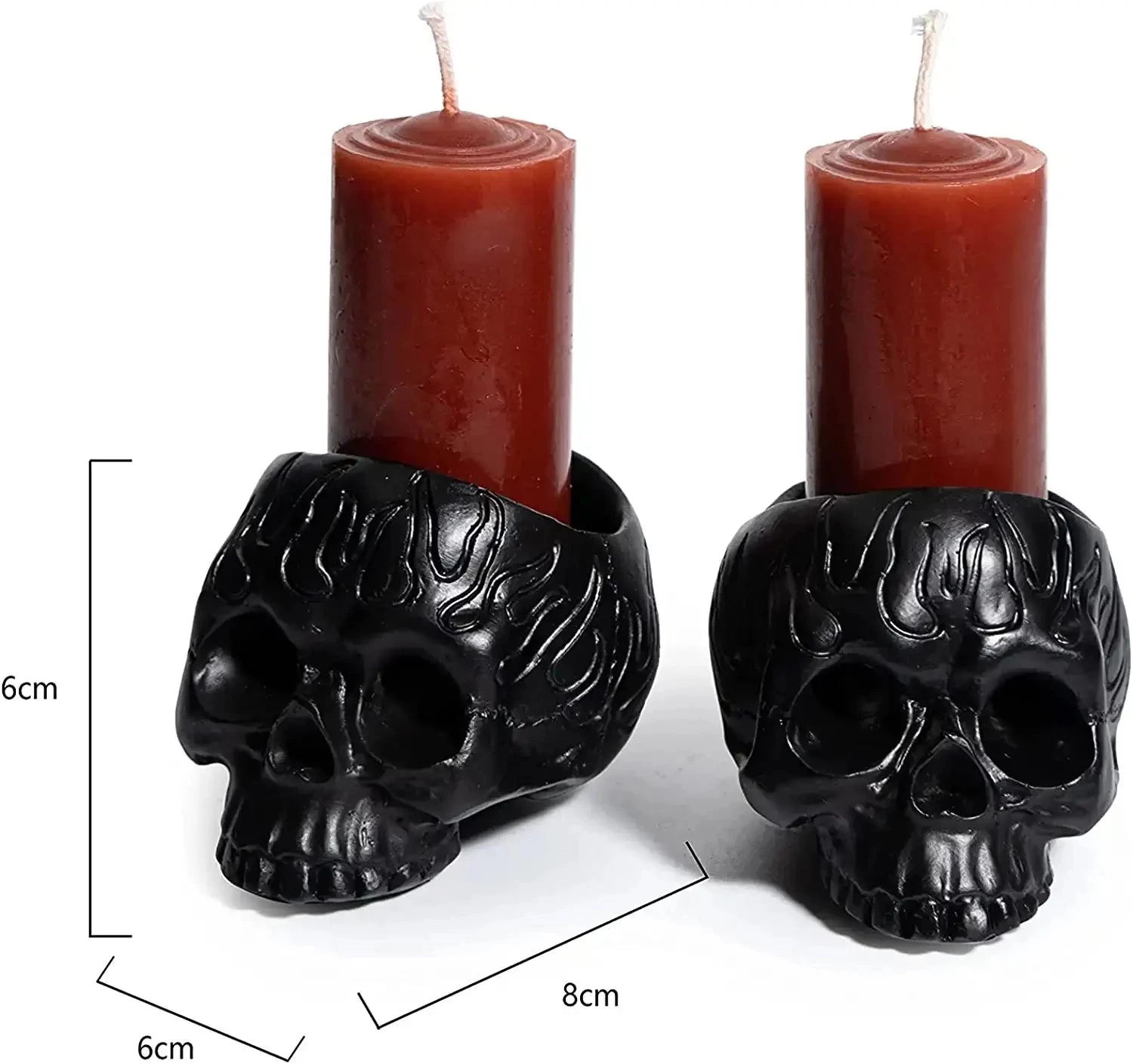 Bleeding Skull Candle Holder With Candles - 2 Pack - Image 4
