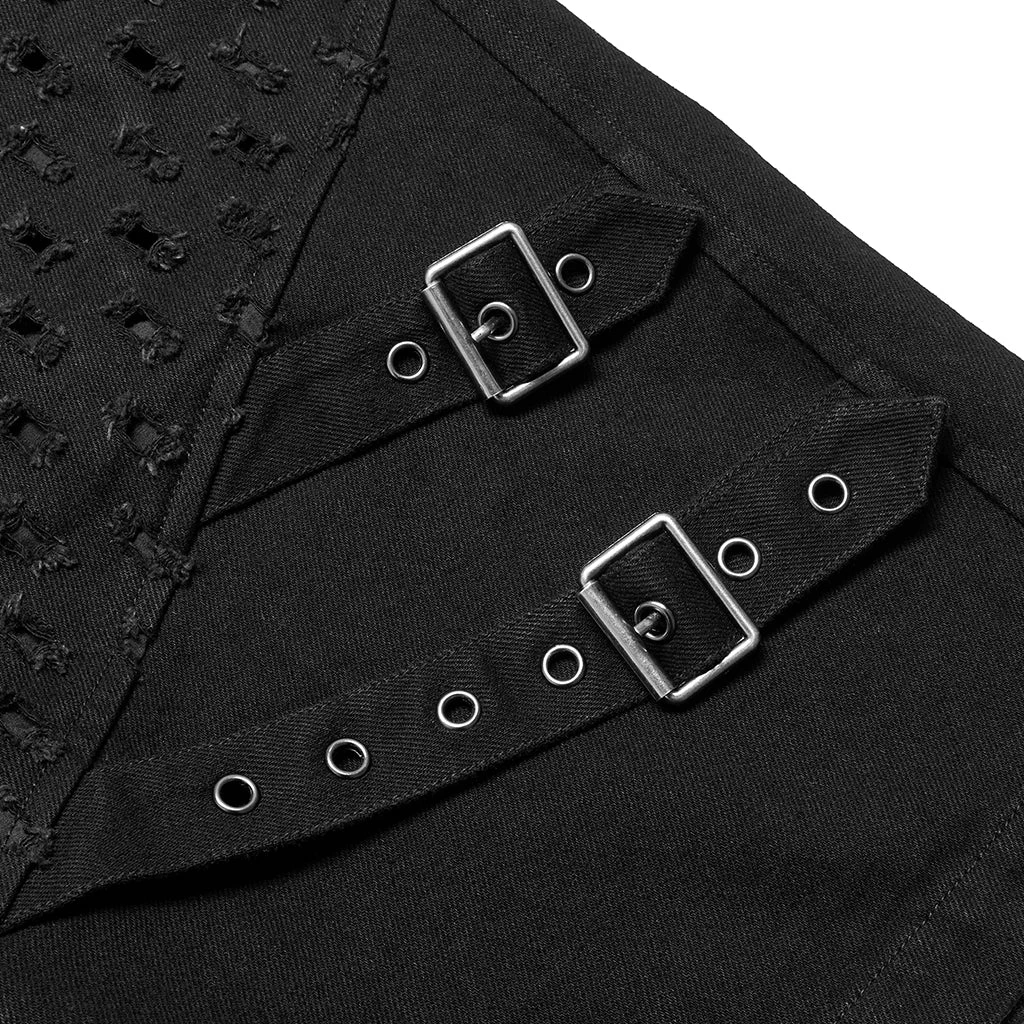 Ripped Buckle Splice Shorts - Image 8