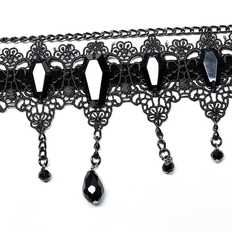 Gothic Lolita Black Lace Coffin Choker - Image 3