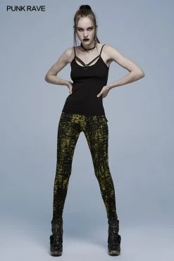 Cutout Mesh Splice Skull Tank Top