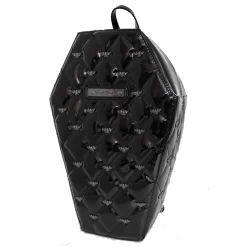 Mina Bat Quilted Coffin Backpack In Black
