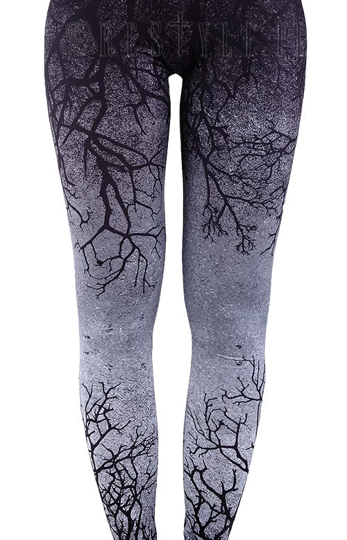 Gray Branches Ombre Leggings - Image 2