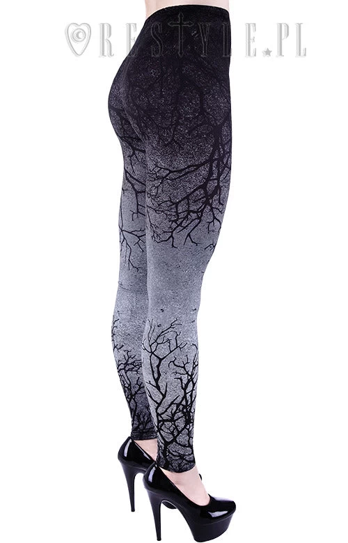 Gray Branches Ombre Leggings - Image 6