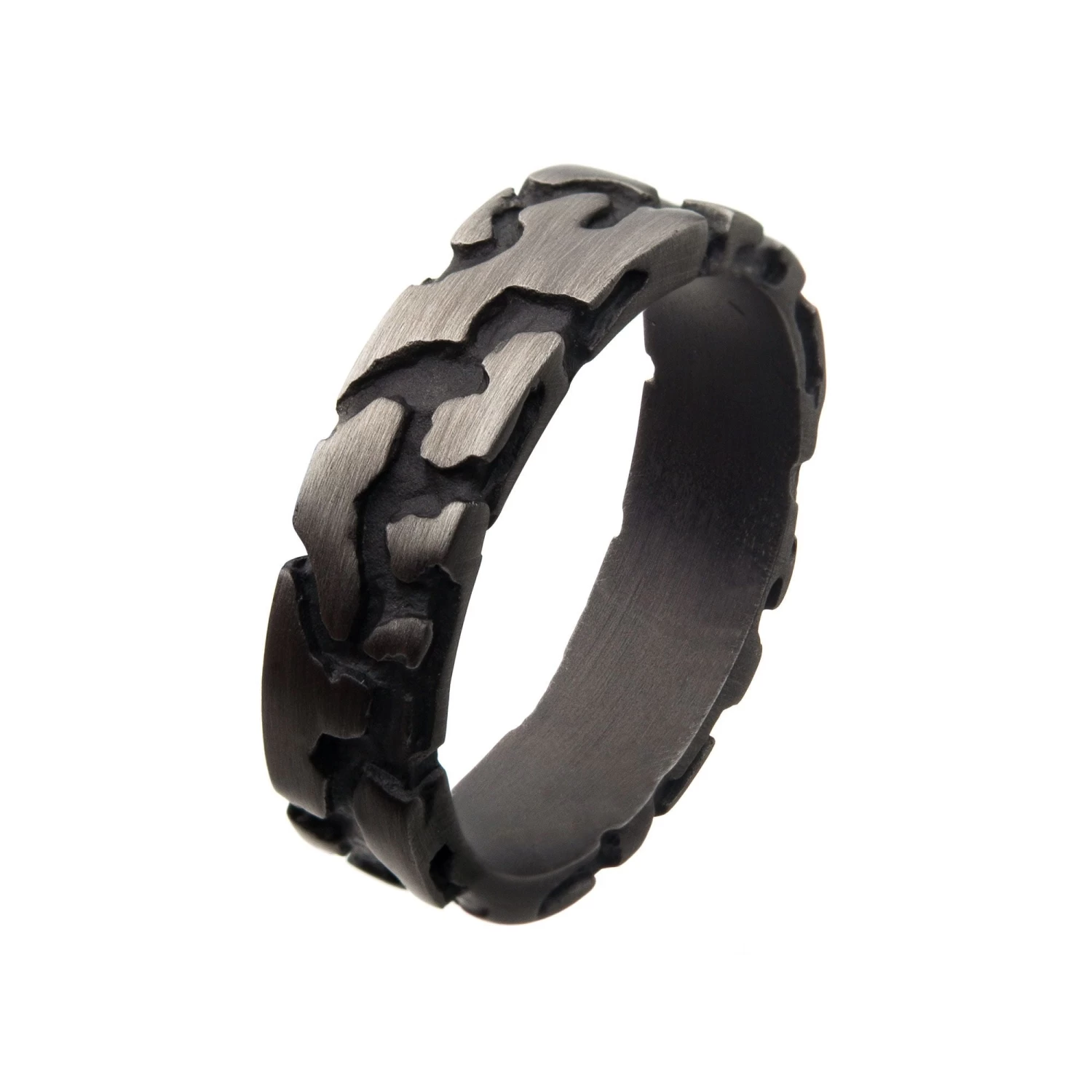 Stainless Steel & Gun Metal IP Terra Ring - Image 2