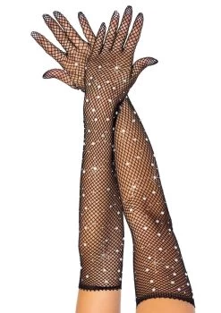 LEG AVENUE Rhinestone Opera Length Gloves