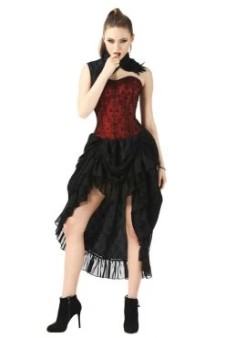 Black And Red Gothic Cabaret Dress