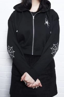 Spinnerette Cropped Zip Hoodie